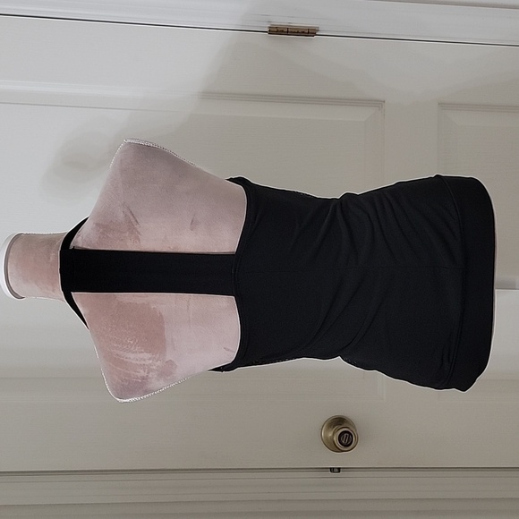 LOVE Tease Size M Black Sequin Racerback Drape Neck Sleeveless Top - Picture 4 of 10